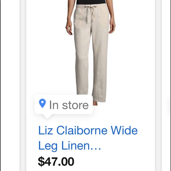 Liz Claiborne Audra Linen Pant - Picture 2 of 2